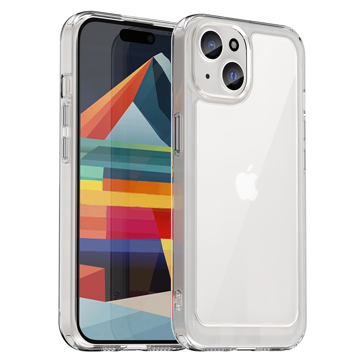 Uniqkart for iPhone 15 Plus TPU+Acrylic Anti-fall Mobile Phone Back Cover Clear Protective Case - Transparent Uniqkart for iPhone 15 Plus TPU+Acrylic Anti-fall Mobile Phone Back Cover Clear Protective Case - Transparent